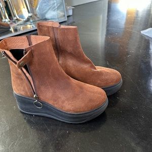 Free People Brown Suede Platform Boot